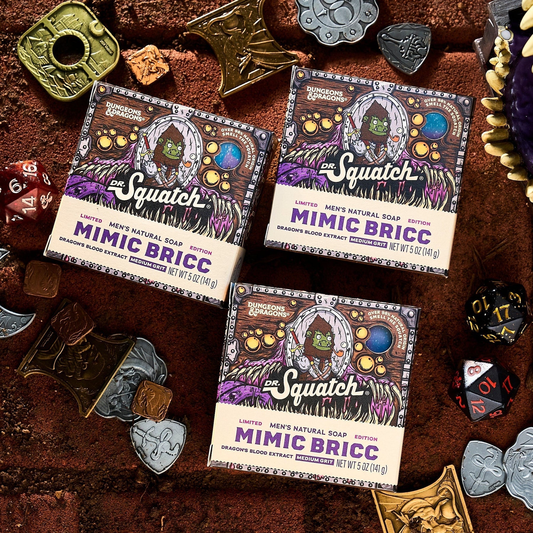 Dungeons & Dragons Mimic Bricc 3-Pack - Exclusive Limited Edition Bar Soap W9
