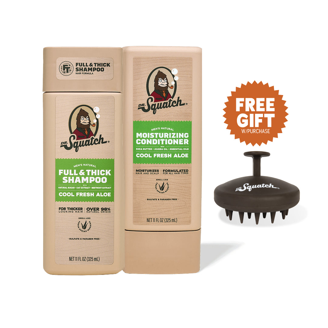 Hair Care Kit + Free Scalp Scrubber | Full & Thick Shampoo | Moisturizing Conditioner | Natural Products for Men G9