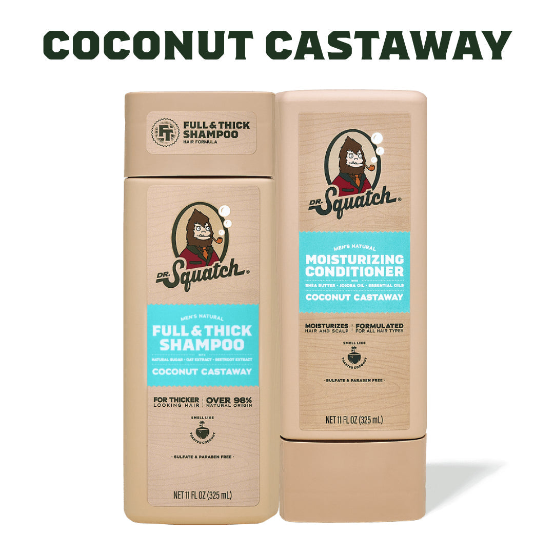 Hair Care Kit + Free Scalp Scrubber | Full & Thick Shampoo | Moisturizing Conditioner | Natural Products for Men G9
