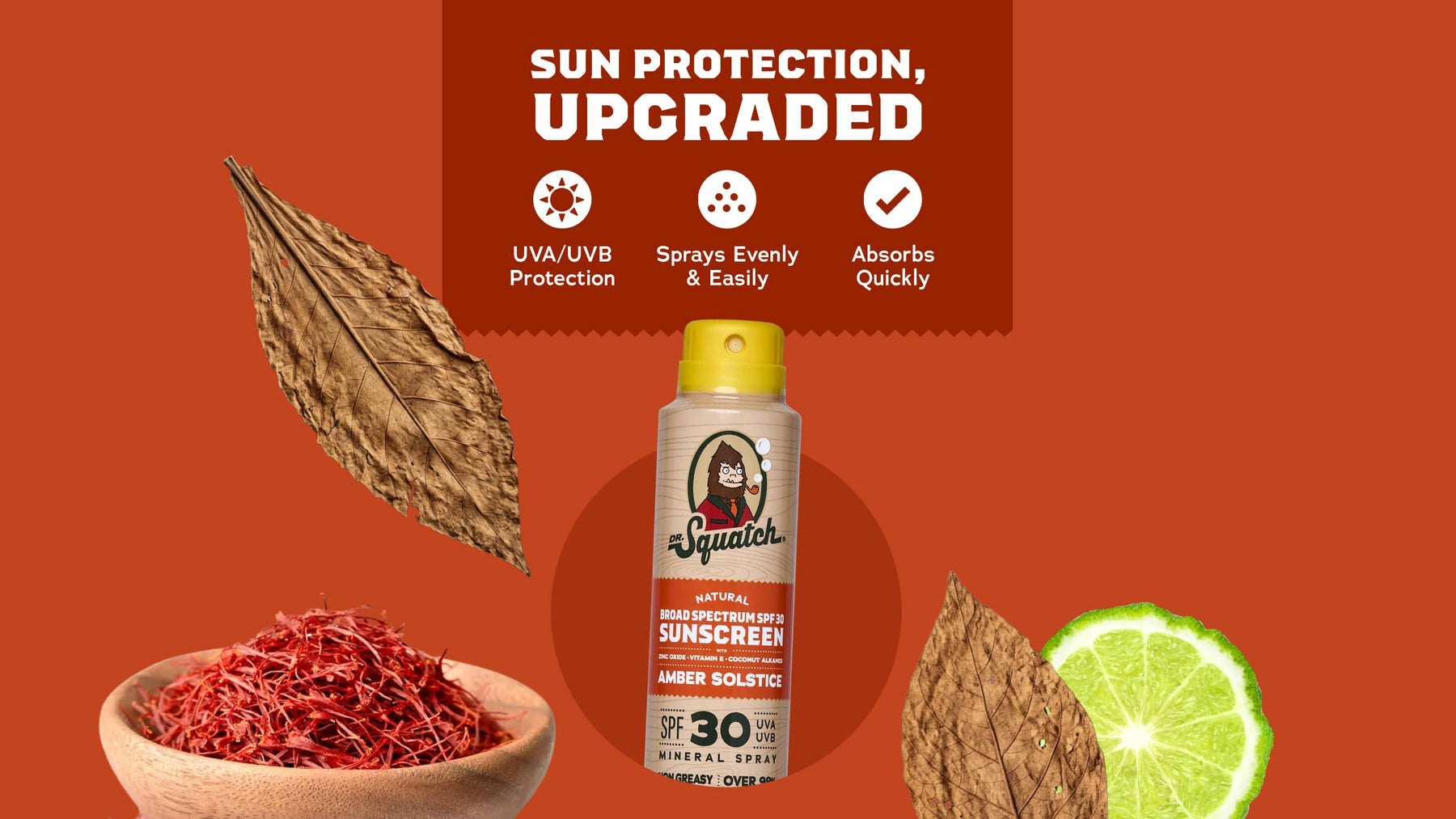 Spray Sunscreen | SPF 30 UVA/UVB Protection | Non-Greasy Mineral Sunscreen for Men N4