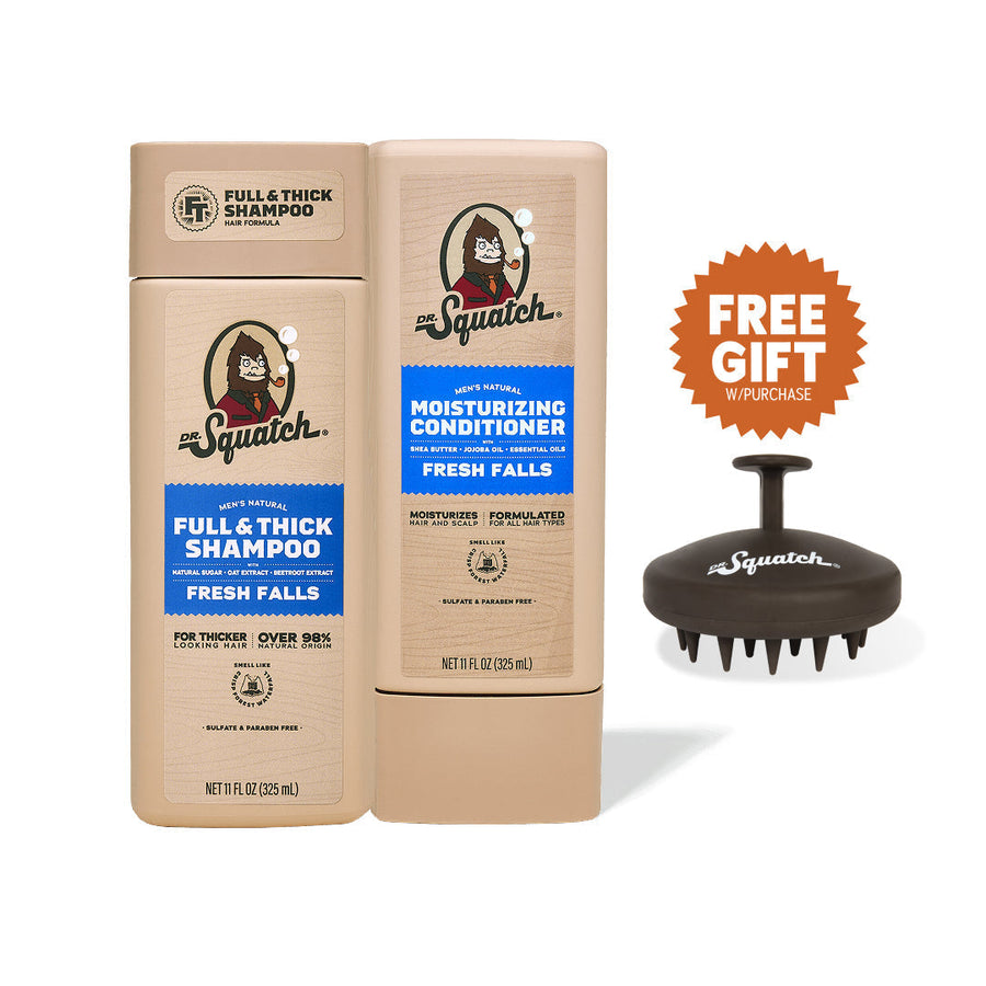 Hair Care Kit + Free Scalp Scrubber | Full & Thick Shampoo | Moisturizing Conditioner | Natural Products for Men G9