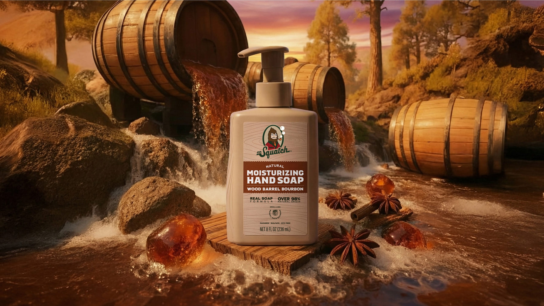 Wood Barrel Bourbon Hand Soap Y4
