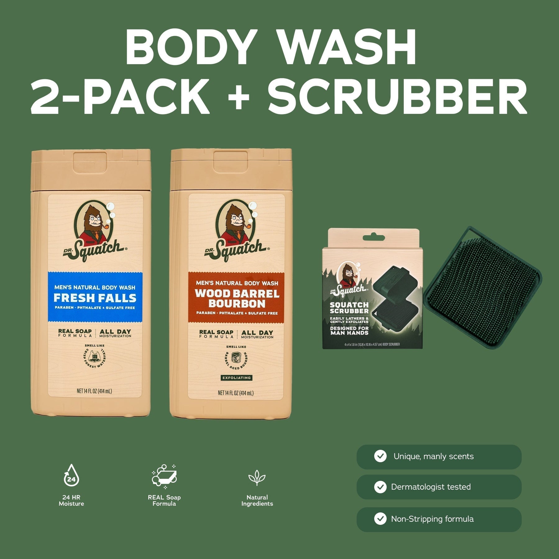 Body Wash 2-Pack + Scrubber C0