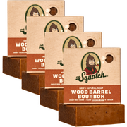 4-Pack Wood Barrel Bourbon Natural Bar Soap W4